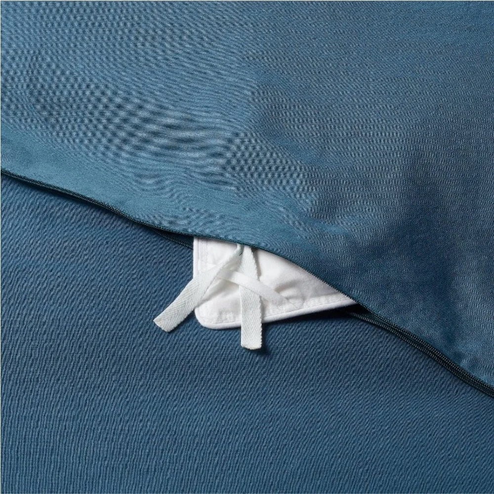 THRESHOLD NWT washed cotton sateen diver cover & sham set -indigo -full/queen